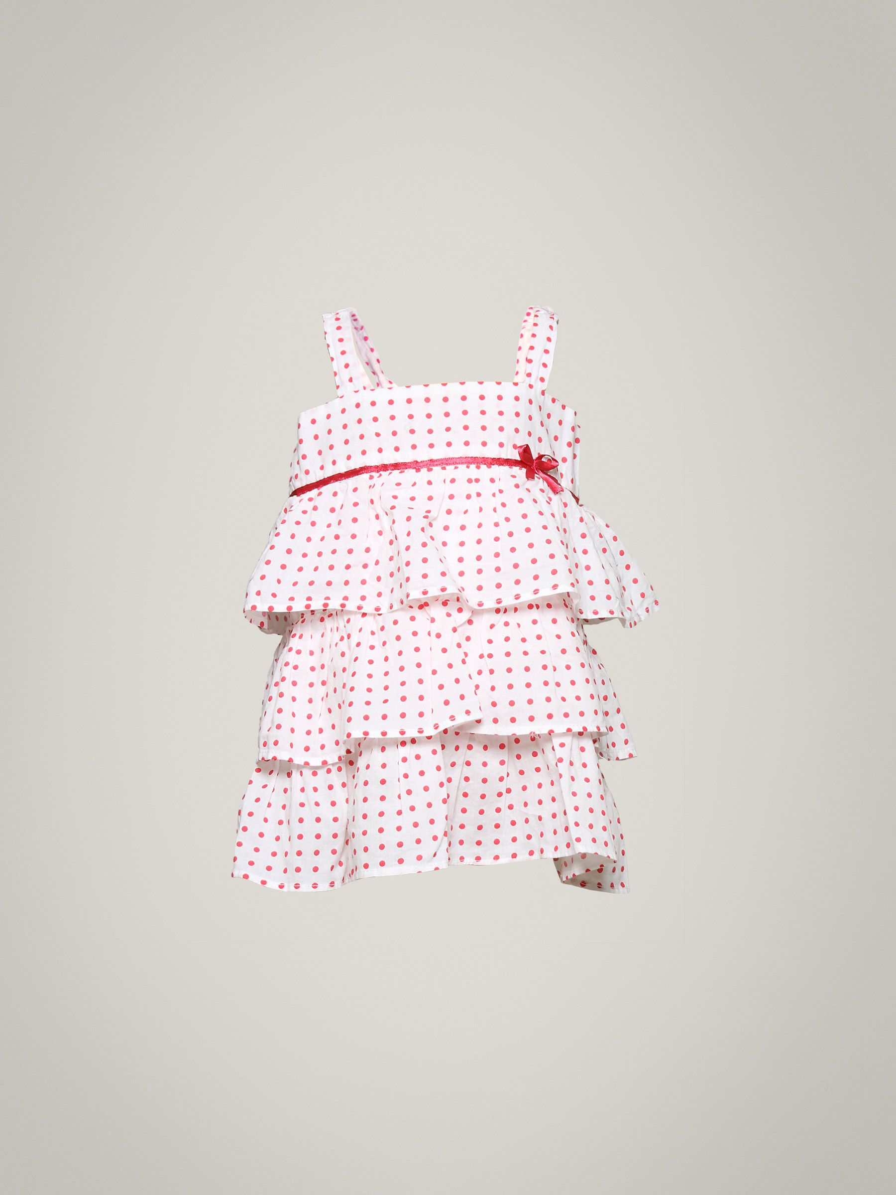 Gini and Jony Girls Vanya White Polka Dot Kidswear
