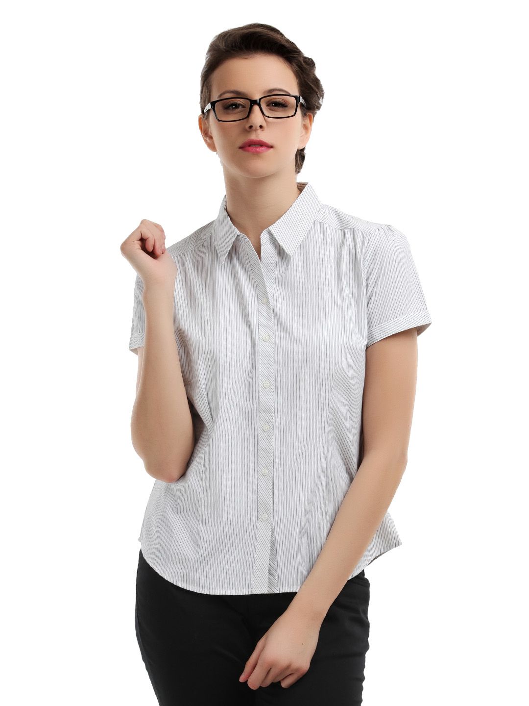 Scullers For Her Women White Striped Shirt