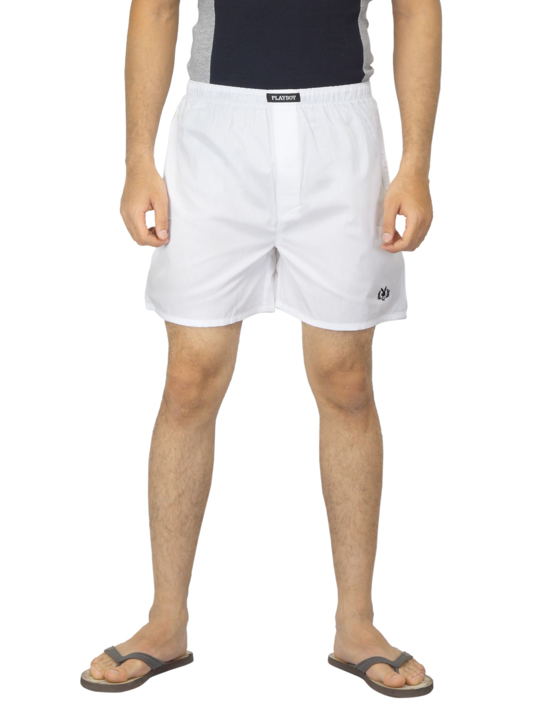 Playboy Men White Boxers