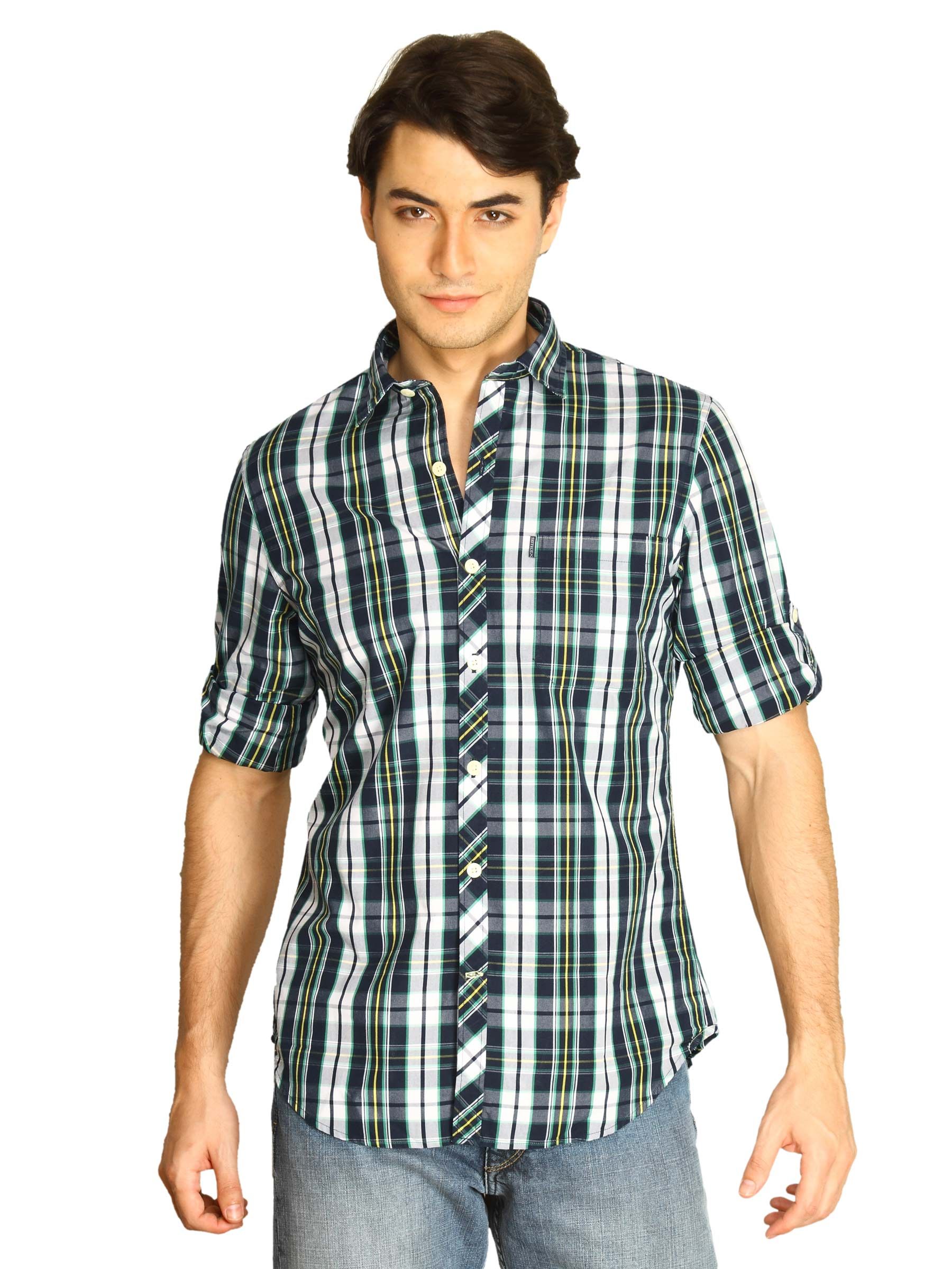 Scullers Men  Green Check Shirt