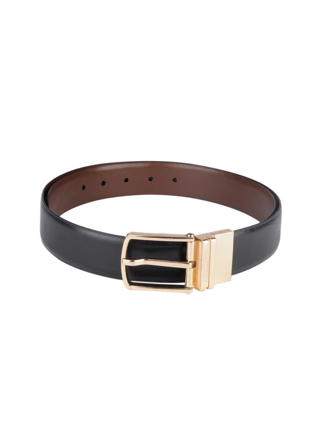Lino Perros Men Black Leather Belt