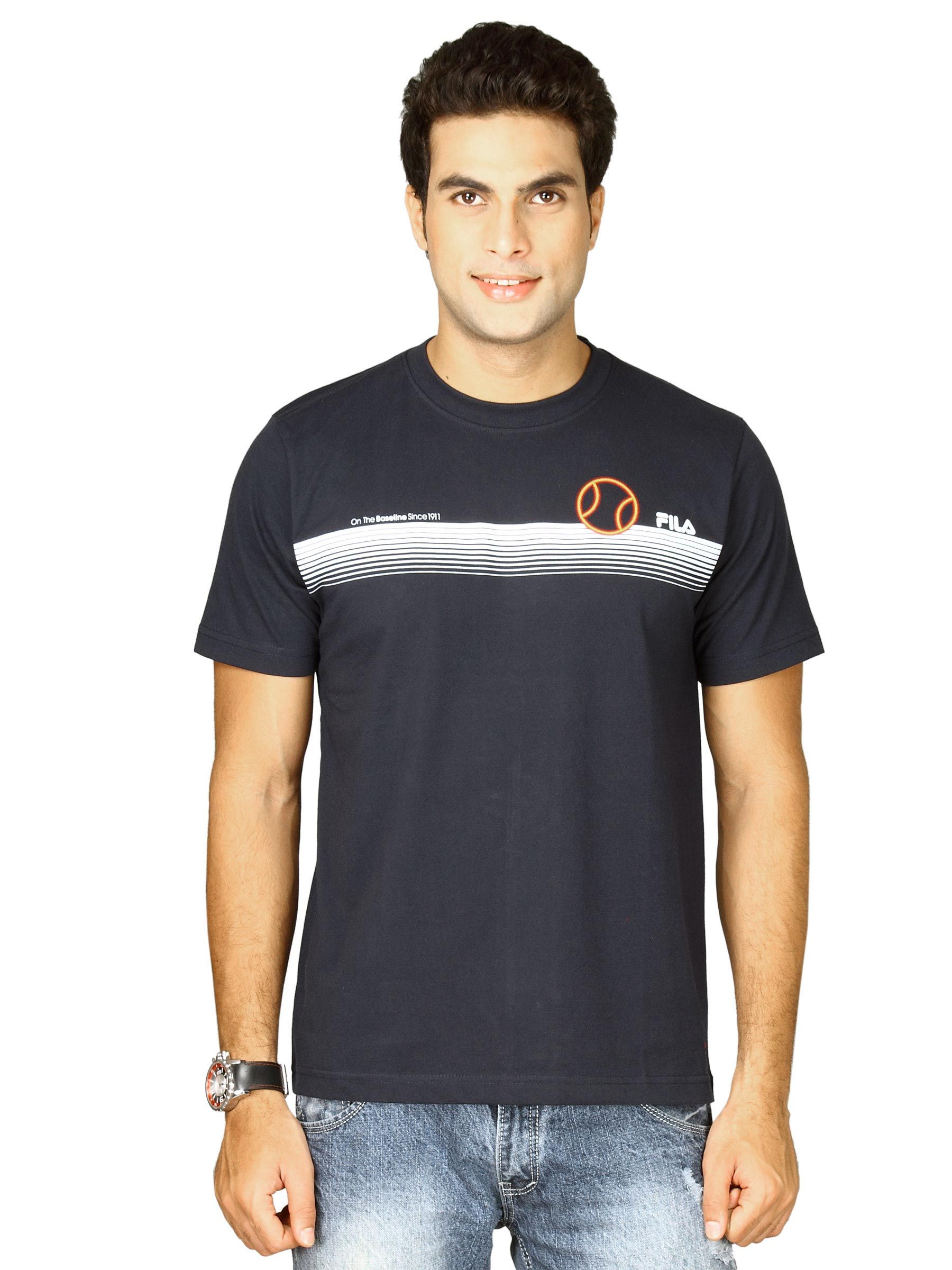 Fila Mens Round Neck Navy Blue T-shirt