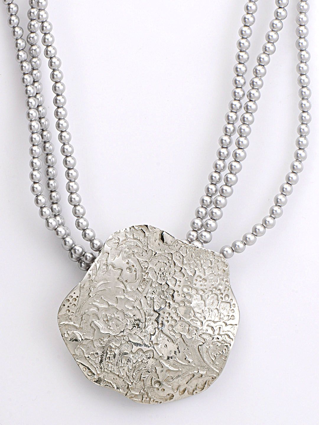 Lencia Grey Swarovski Pearl Necklace
