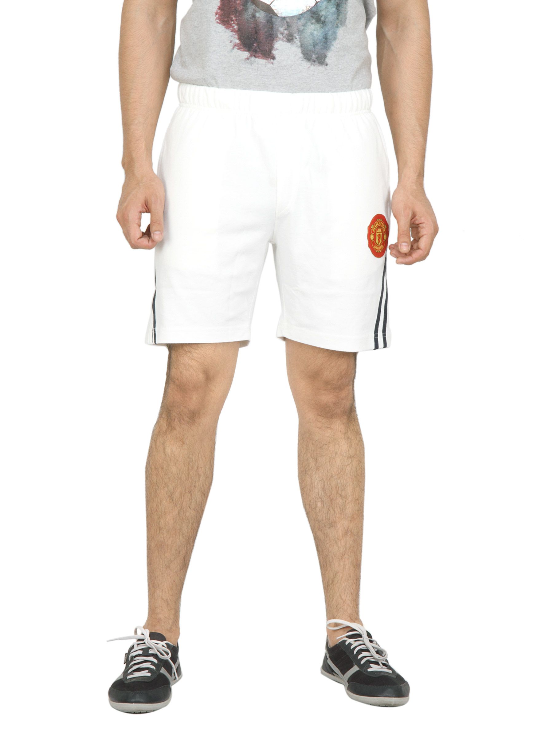 Manchester United Men Solid White Shorts