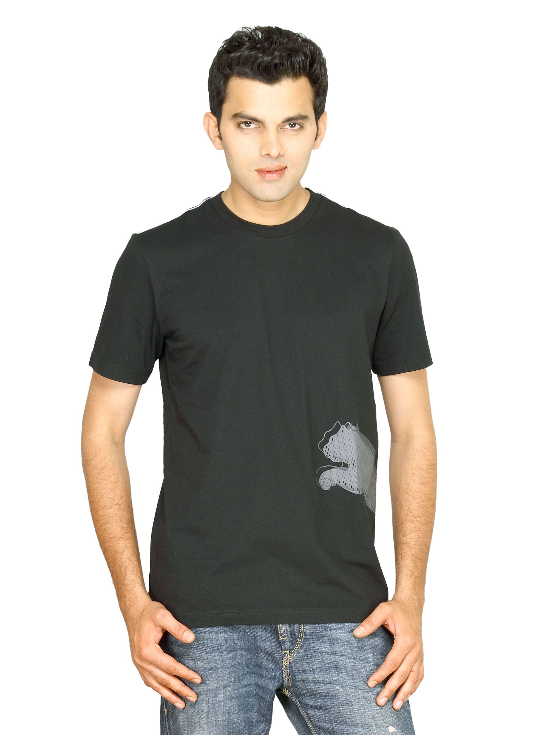 Puma Mens Large Logo Graphic Black T-shirt