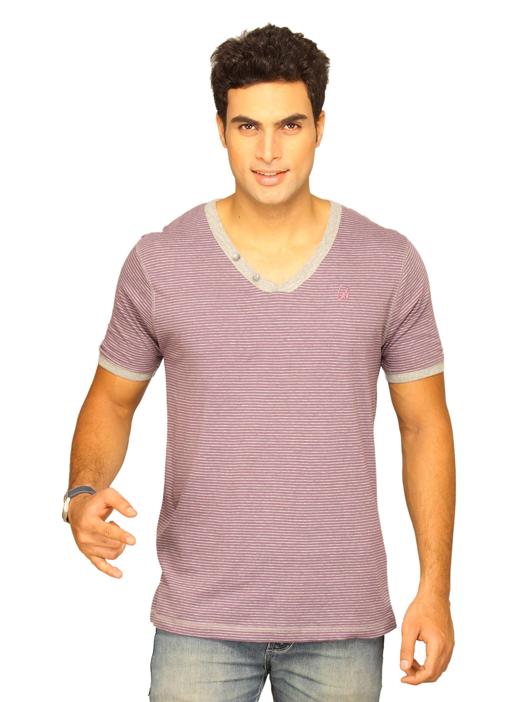 Wrangler Mens Minstrel Shoulder Loop Purple T-shirt