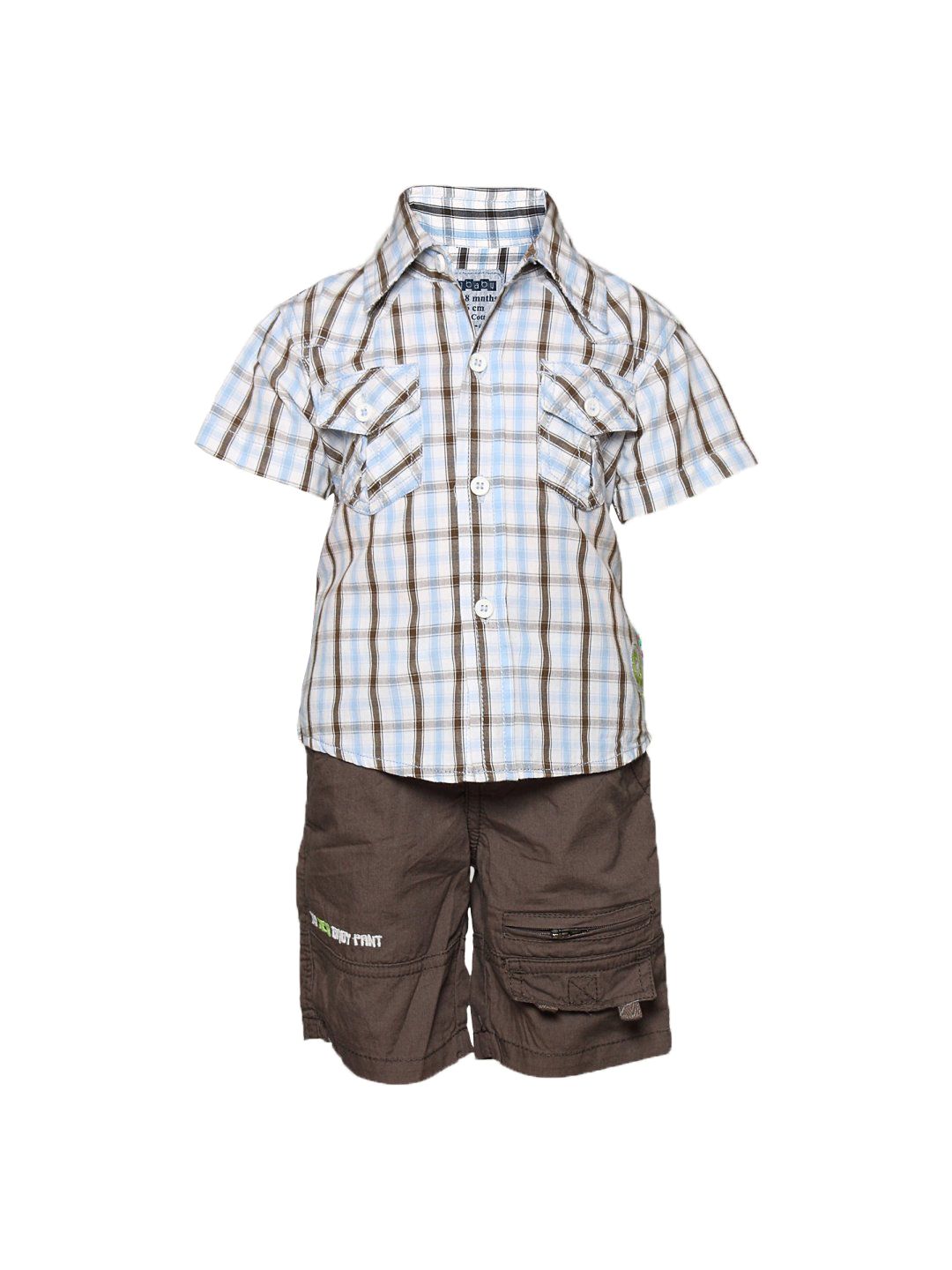 Gini and Jony Boys Kaleb White Brown Kidswear