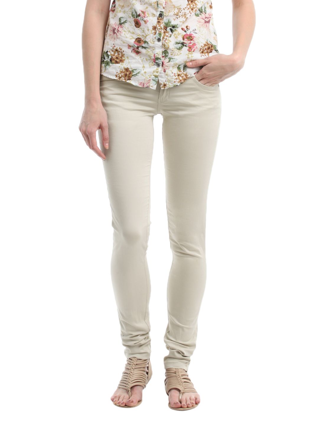 Kraus Jeans Women Beige Trousers
